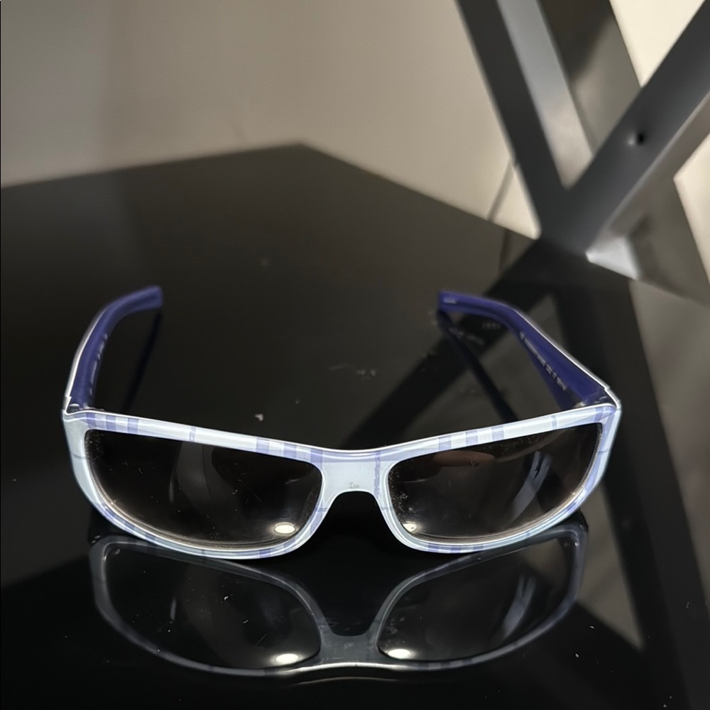 Burberry Safilo Women's Sunglasses 8439/S Blue Check Classic Y2K